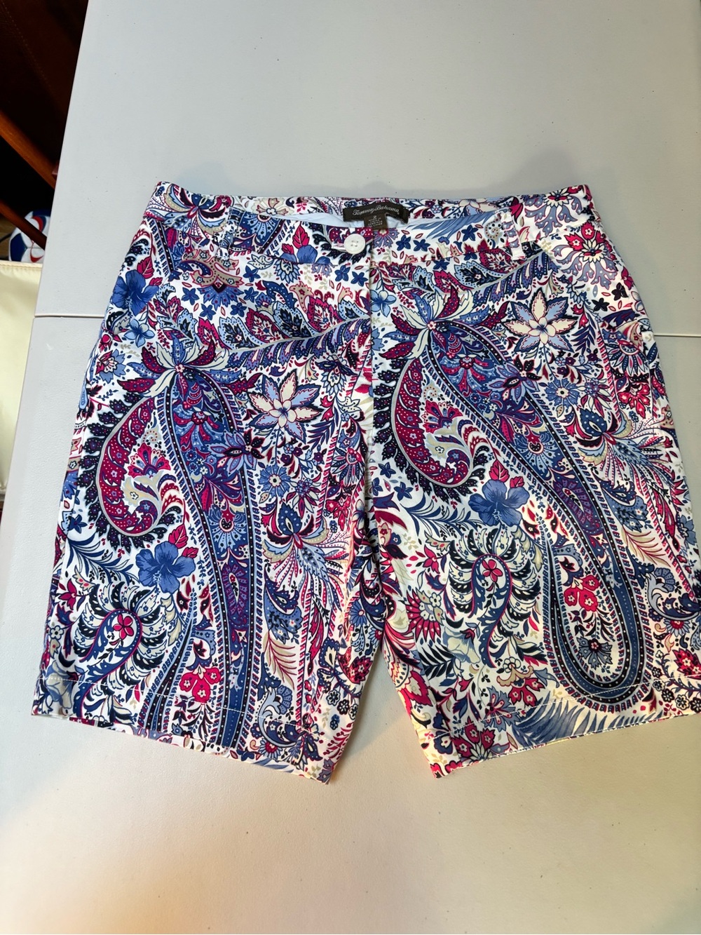 Tommy Bahama Printed Paisley Women’s Shorts - White, Blue & Pink